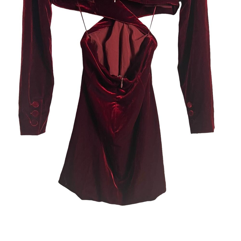 NICHOLAS Red Velvet Mini Dress - Picture 11 of 14